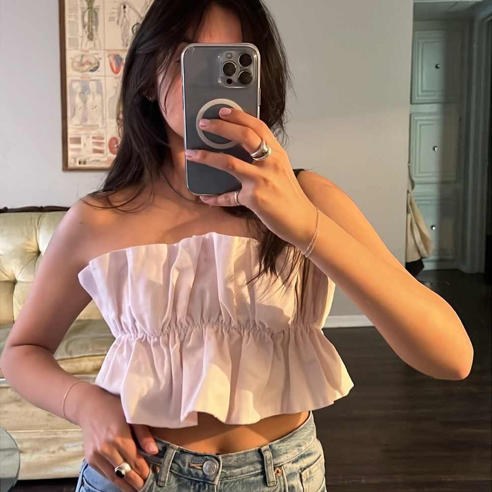 Polly linen ruffle top✨✨